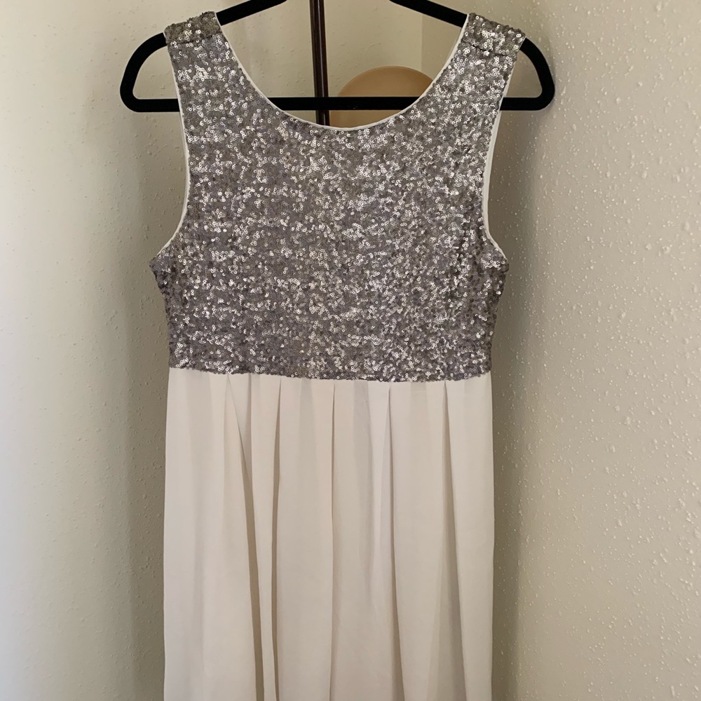 Grey Sequin Mini Dress